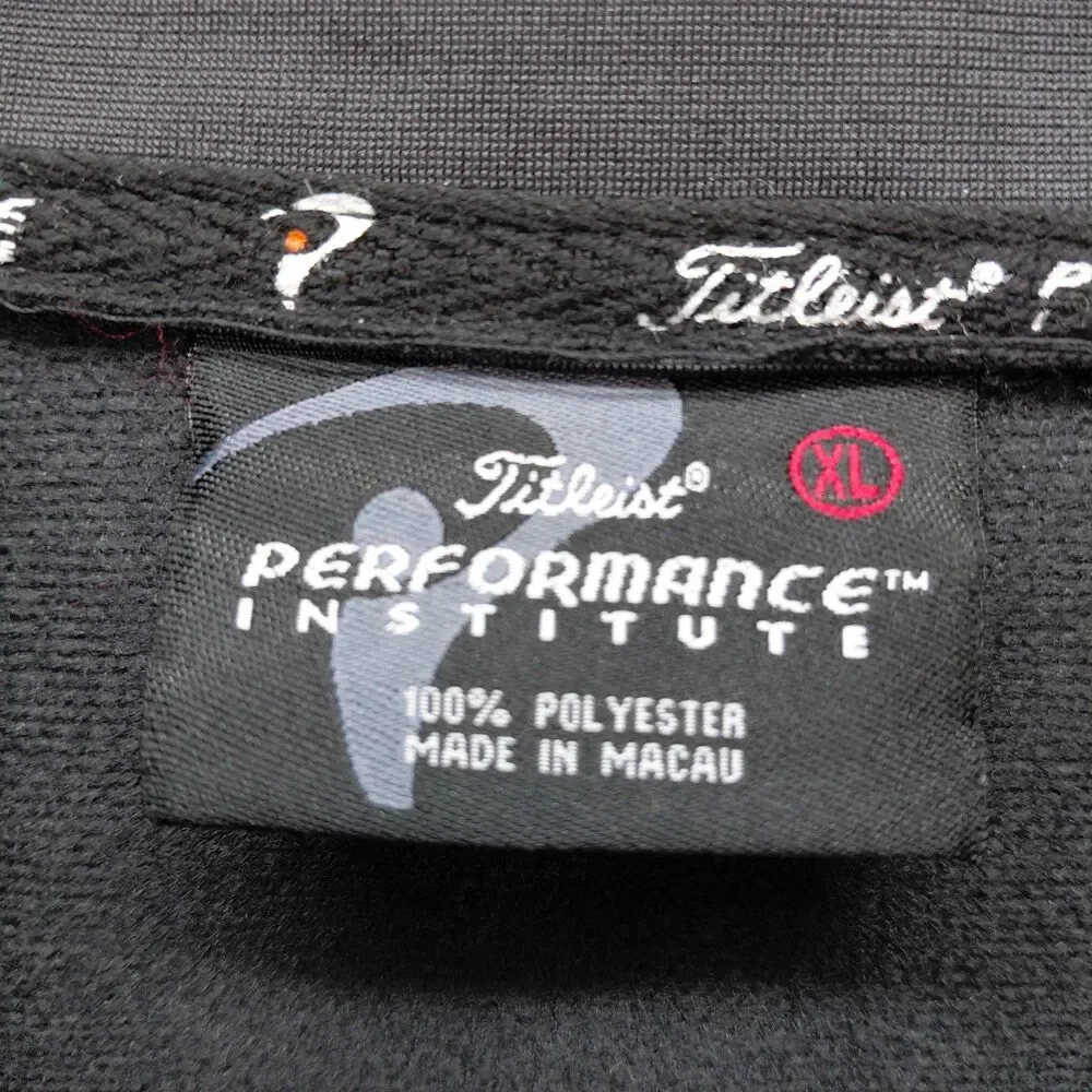 Titleist Performance Institute Golf Jacket Mens Size XL Black Full Zip Stretch